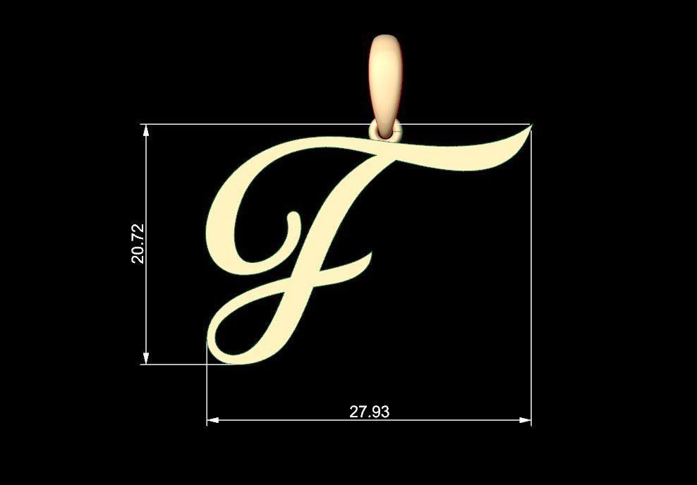 Initial Letters Pendant Sunshine F 3D print model_4