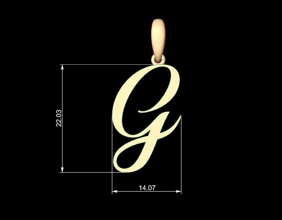 Initial Letters Pendant Sunshine G 3D print model_4