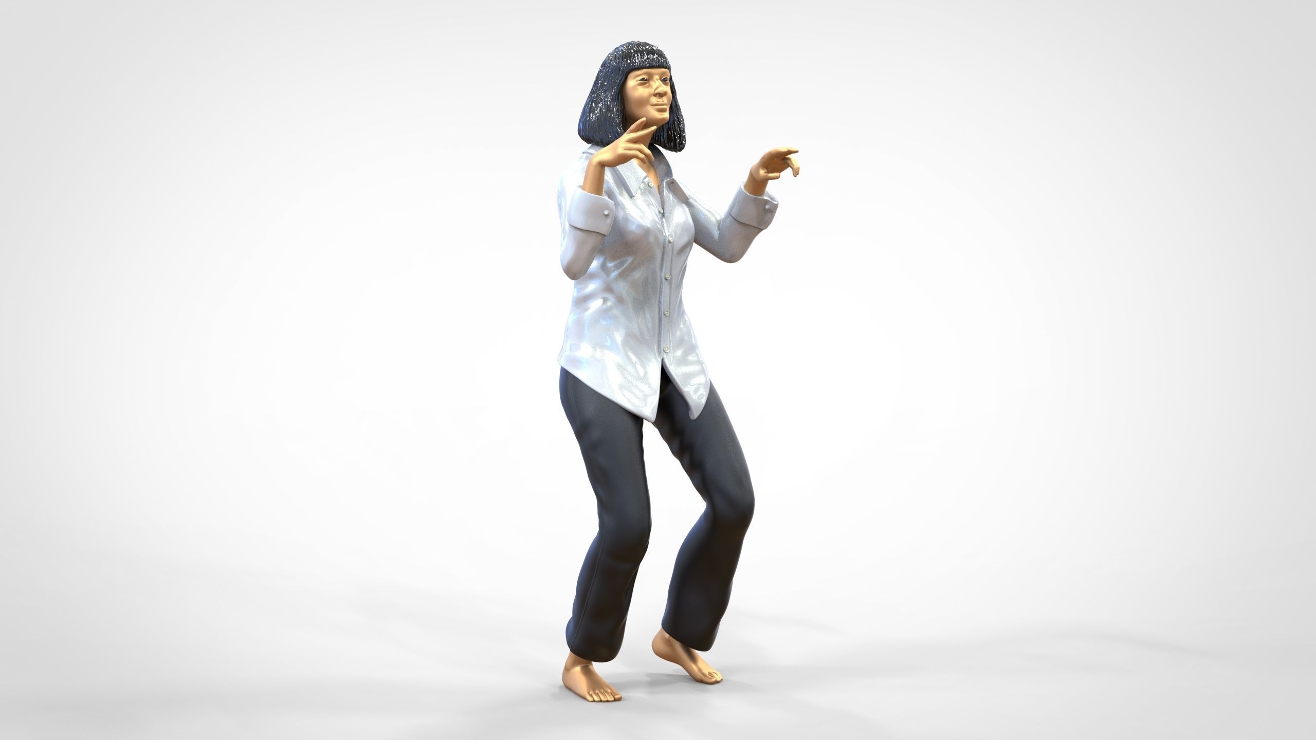 N1 Pulp Fiction Mia Wallace  Uma Thurman 3D print model_28