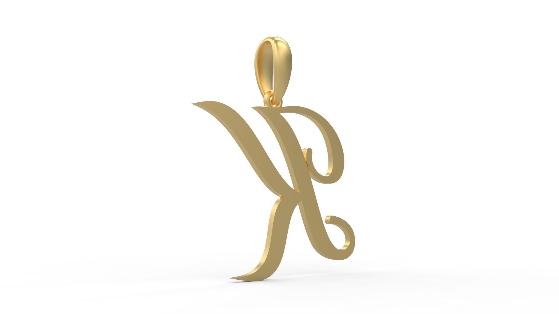 Initial Letters Pendant Sunshine K 3D print model_3