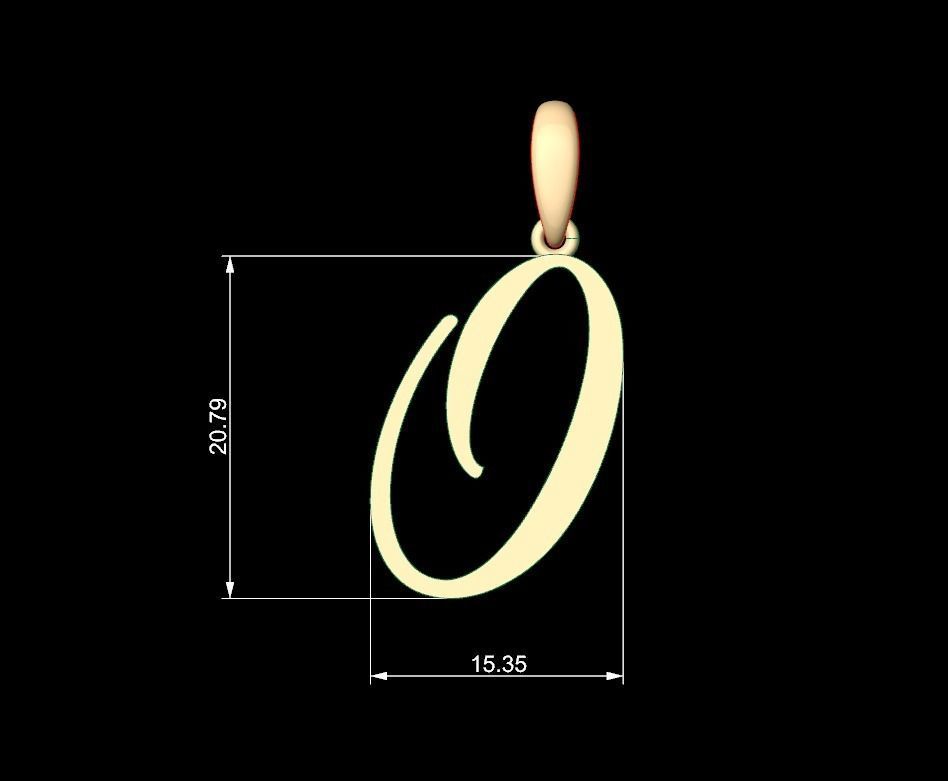 Initial Letters Pendant Sunshine O 3D print model_4