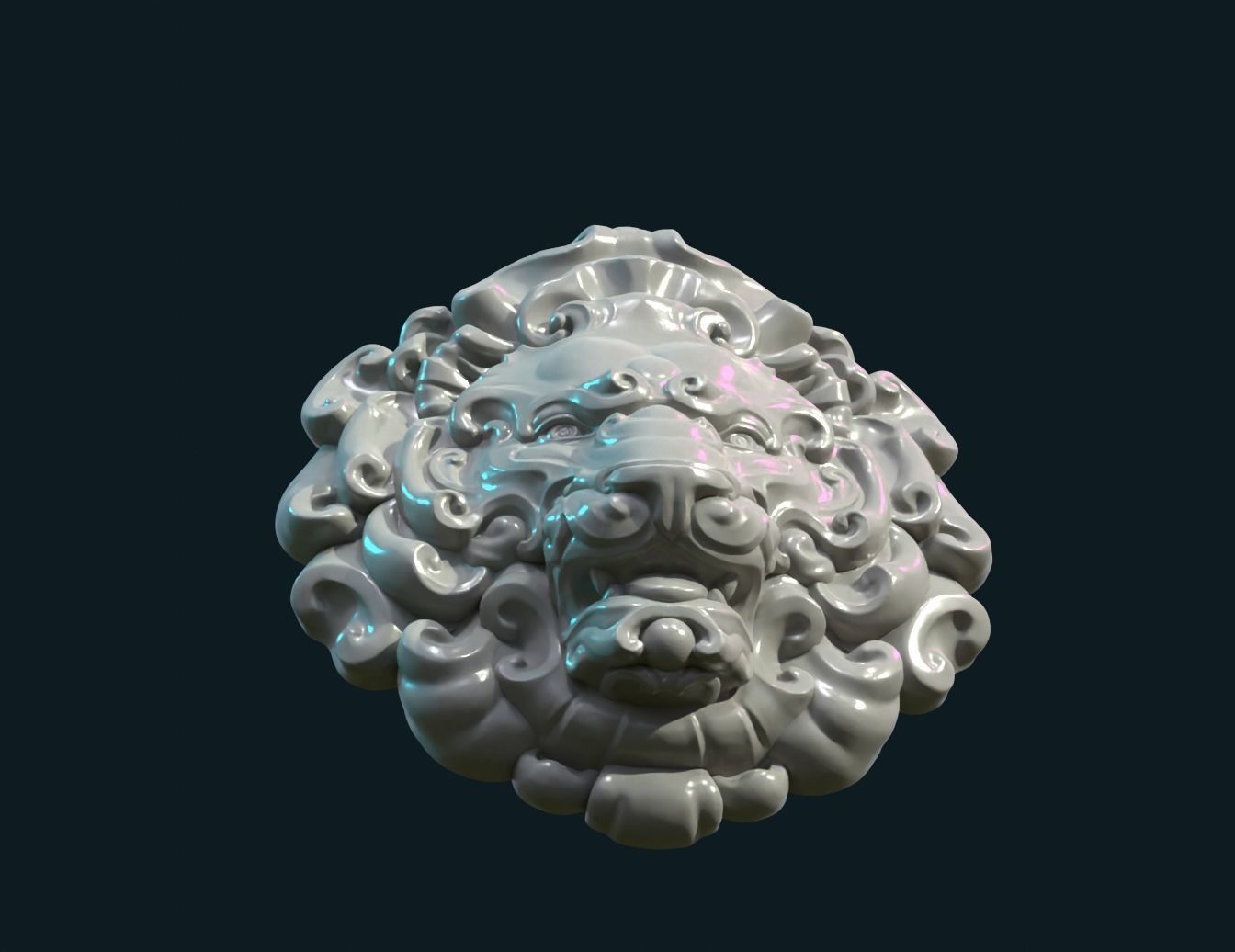 Lion Head Pendant II 3D print model_14