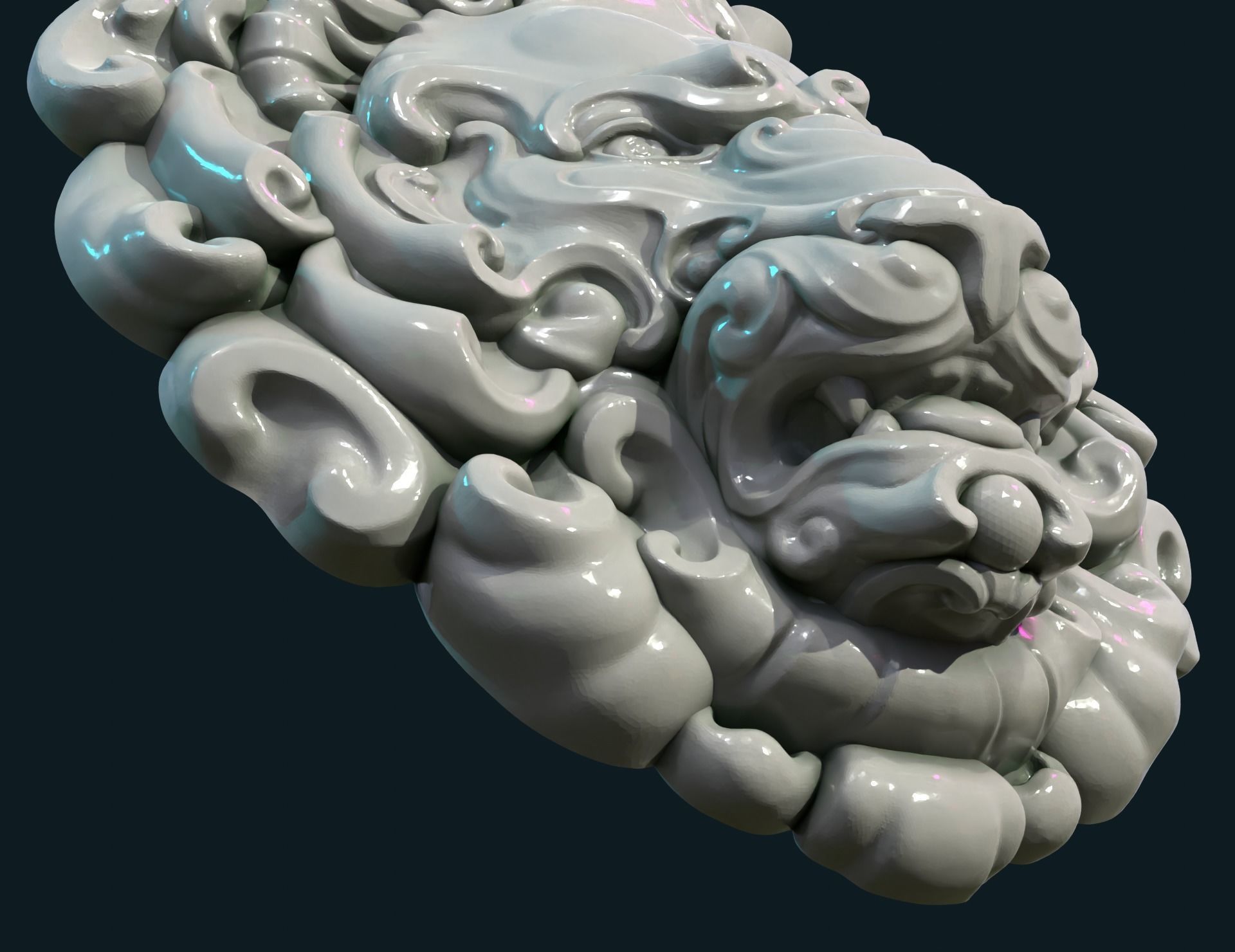 Lion Head Pendant II 3D print model_8