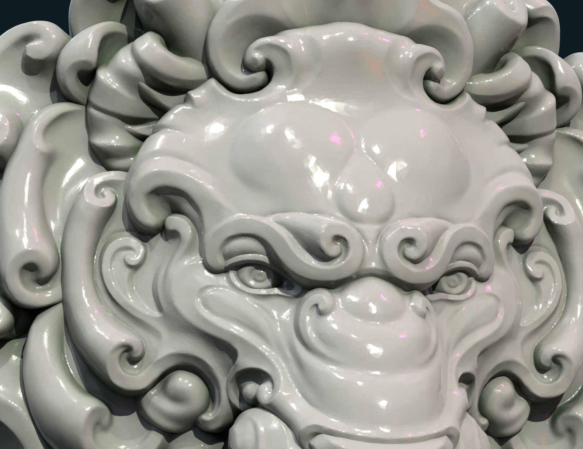 Lion Head Pendant II 3D print model_4