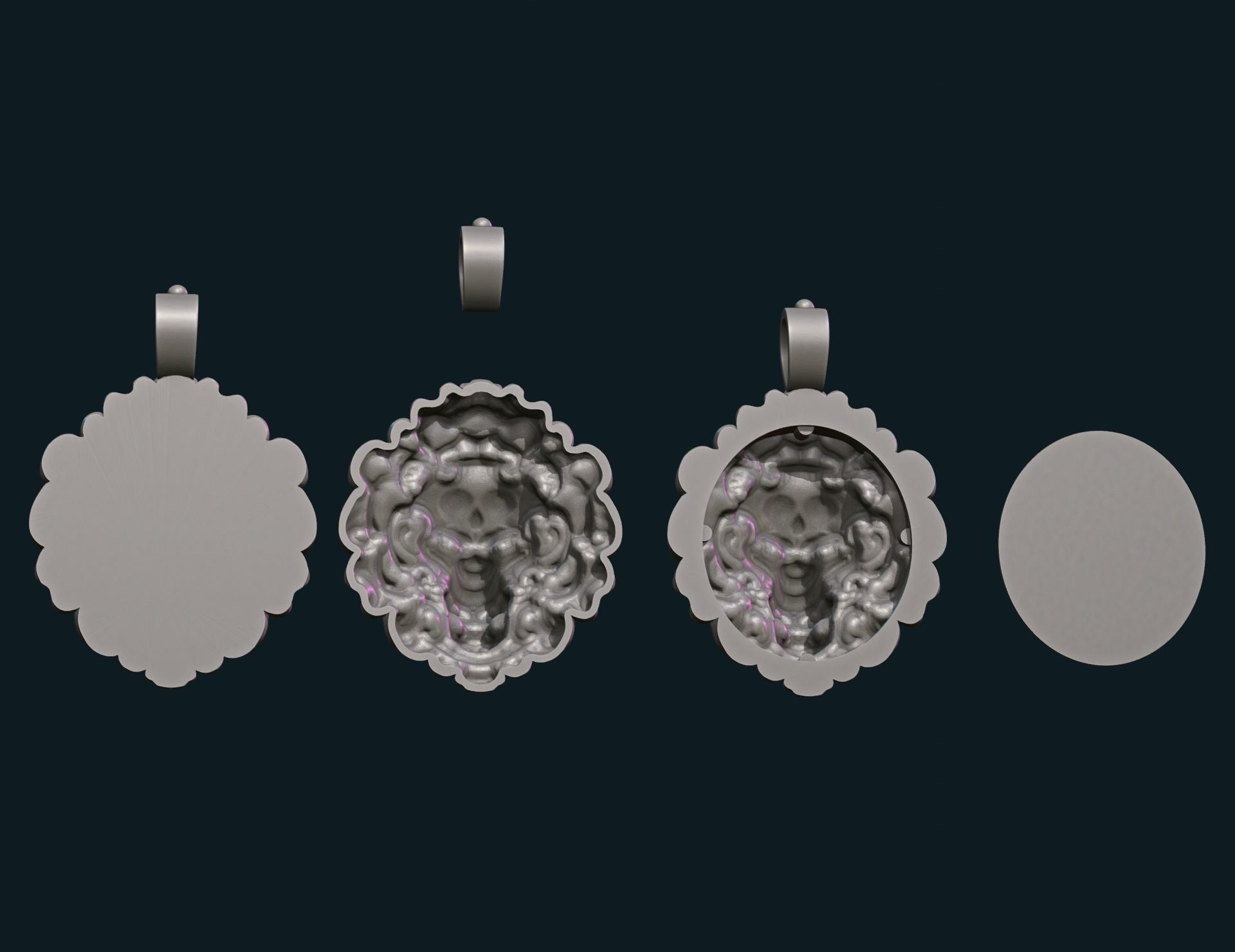 Lion Head Pendant II 3D print model_6