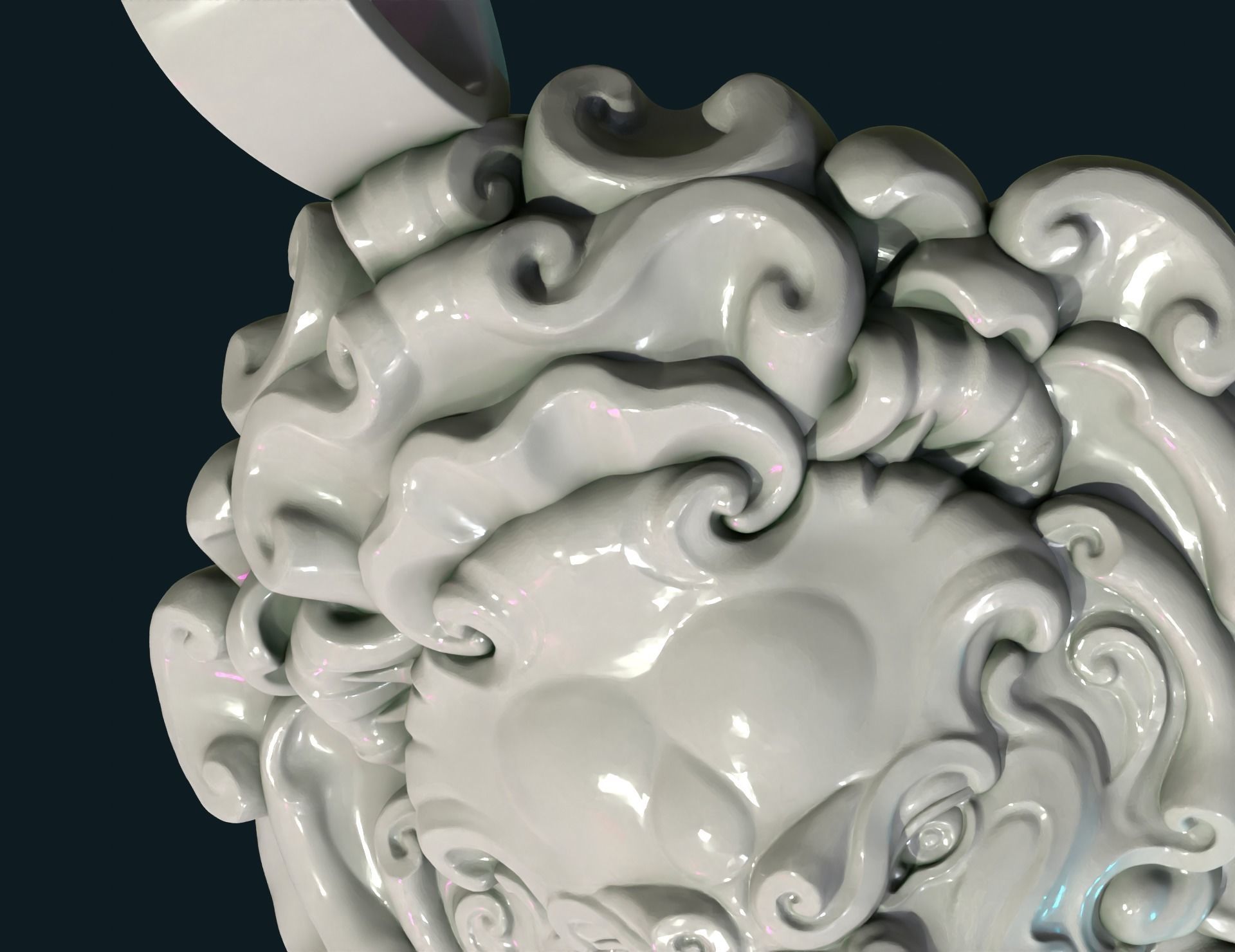 Lion Head Pendant II 3D print model_9