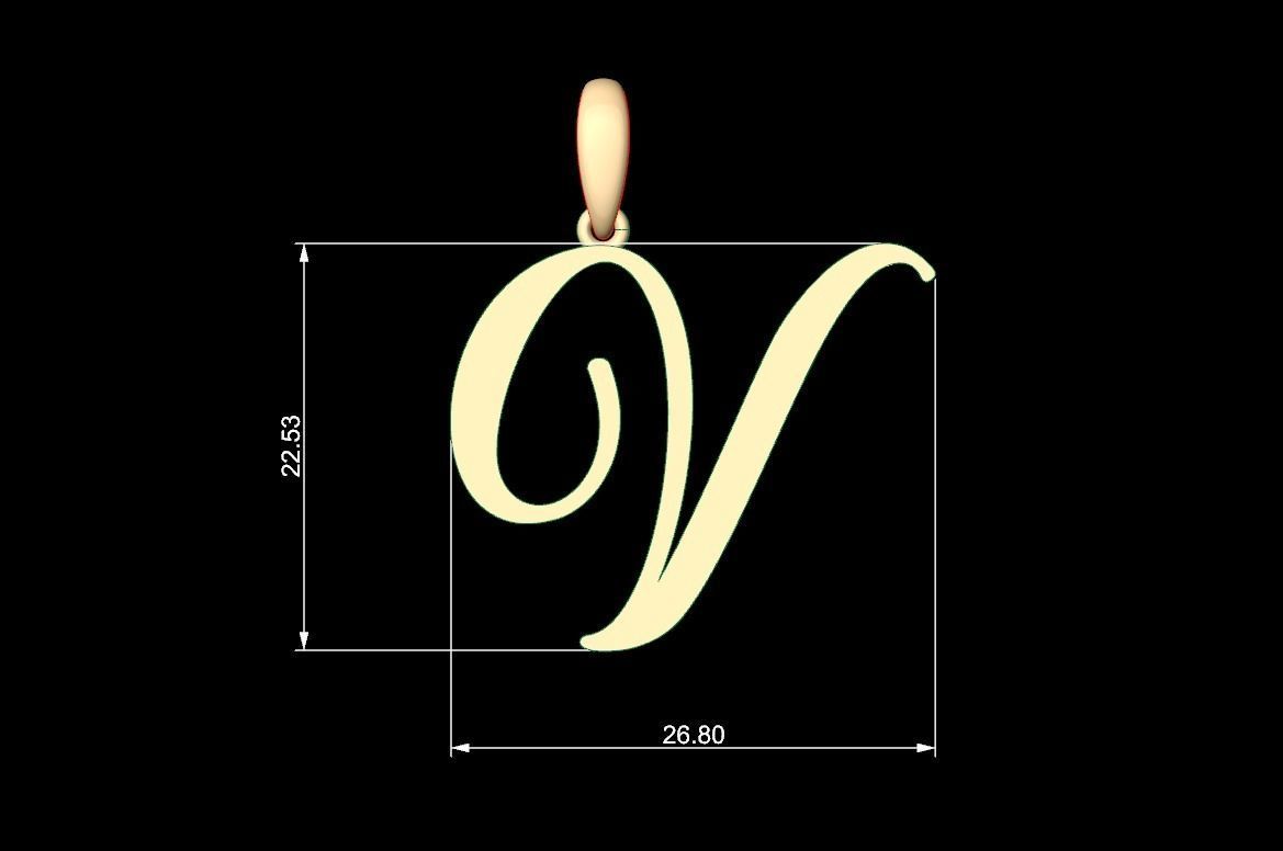 Initial Letters Pendant Sunshine V 3D print model_4