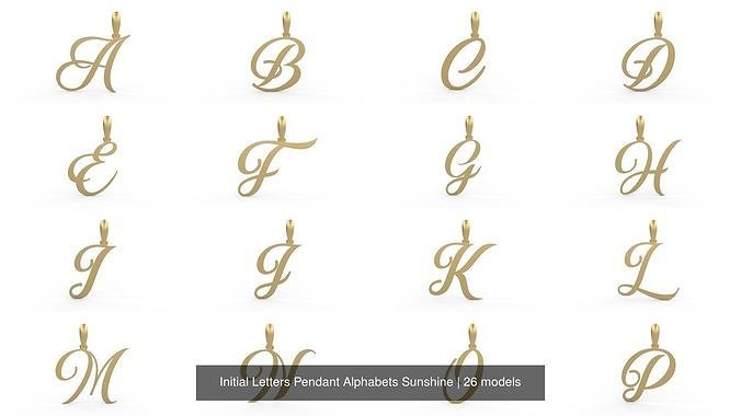 Initial Letters Pendant Alphabets Sunshine 3D Model Collection