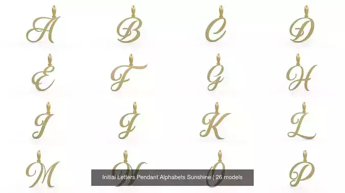 Initial Letters Pendant Alphabets Sunshine 3D Model Collection