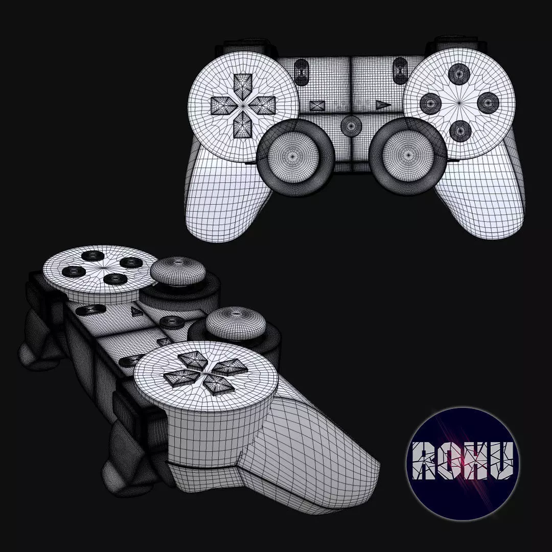 Joystick two playstation controllers 3D model | CGTrader