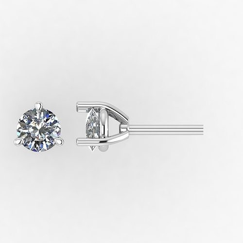 Diamond Jewelry Stud Earrings 8mm 3D print model