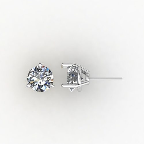 Diamond Jewelry Stud Earrings 13mm 3D print model