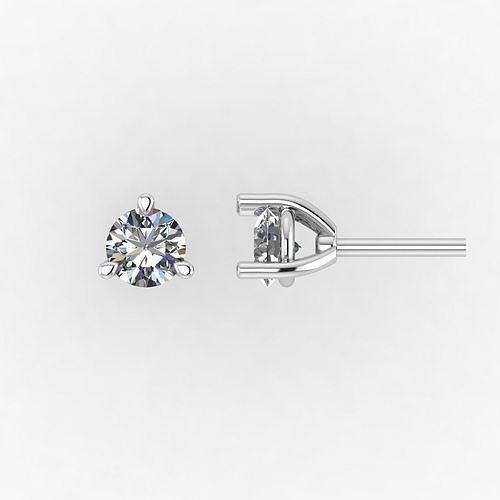 Diamond Jewelry Stud Earrings 7mm 3D print model