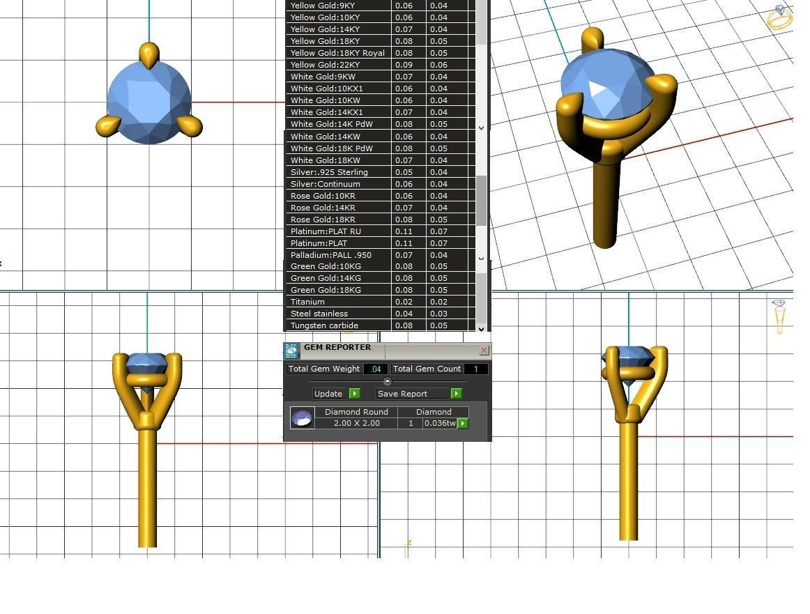 Diamond Jewelry Stud Earrings 2mm 3D model_3