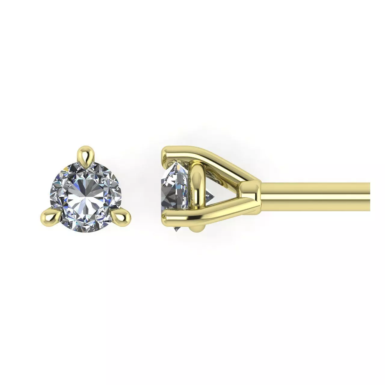 Diamond Jewelry Stud Earrings 2mm 3D model_0