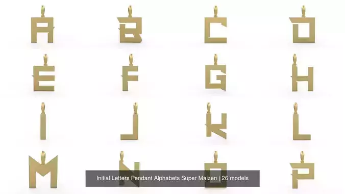 Initial Letters Pendant Alphabets Super Maizen 3D Model Collection