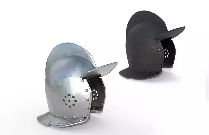 German burgonet helmet Low-poly 3D model