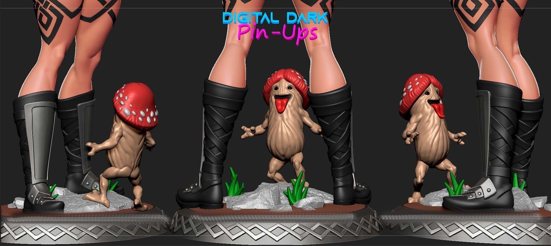 Amazon with NSFW version and miniatures 100mm and keychain 3D print model_4