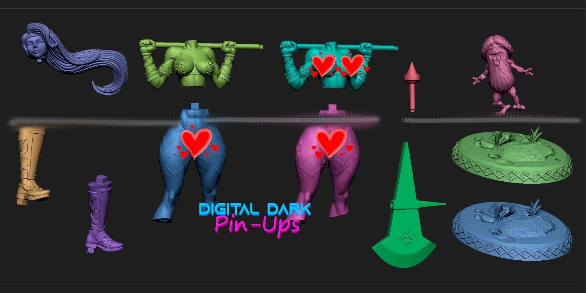 Amazon with NSFW version and miniatures 100mm and keychain 3D print model_8