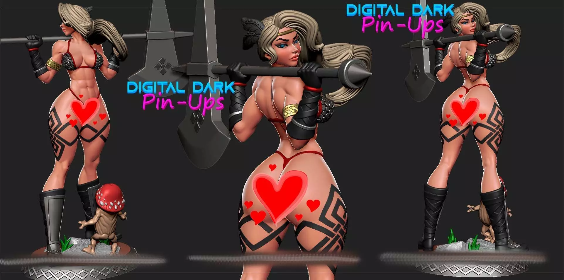 Amazon with NSFW version and miniatures 100mm and keychain 3D print model_0