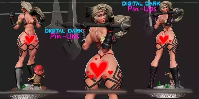 Amazon with NSFW version and miniatures 100mm and keychain 3D print model