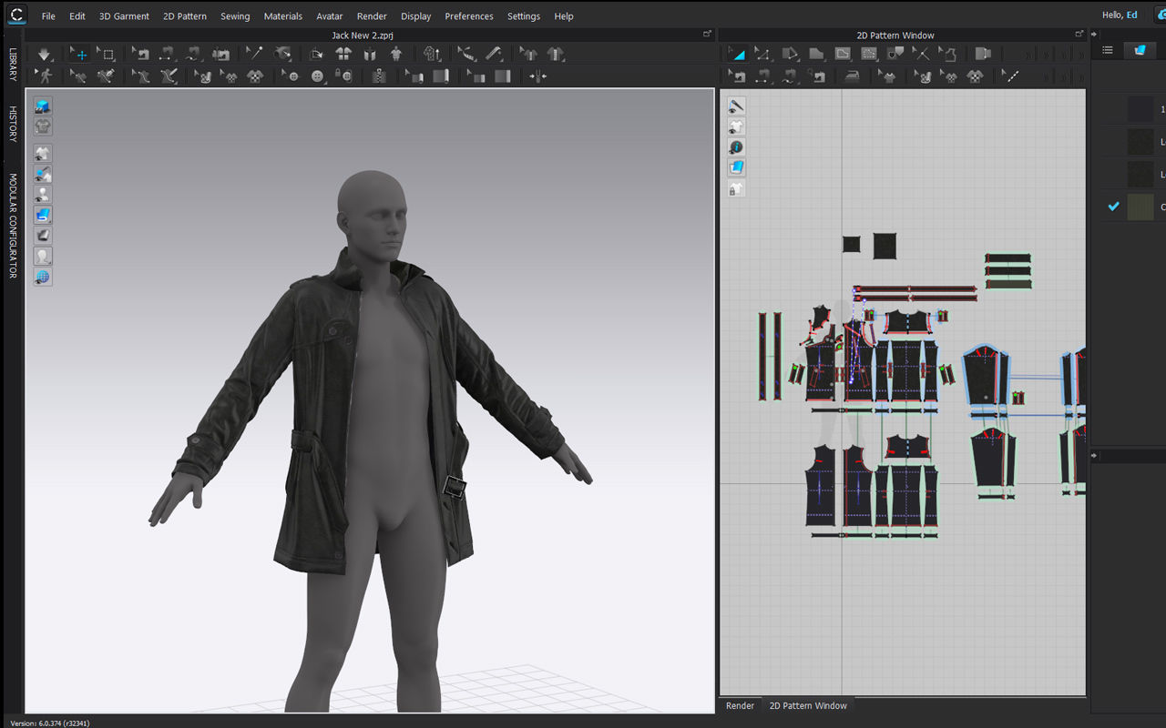 Mens leather jacket 3D model_5