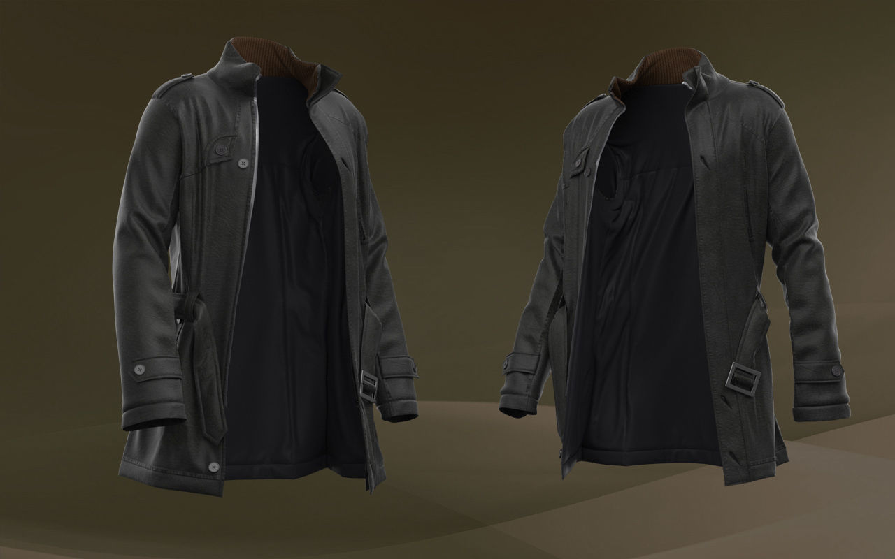 Mens leather jacket 3D model_3