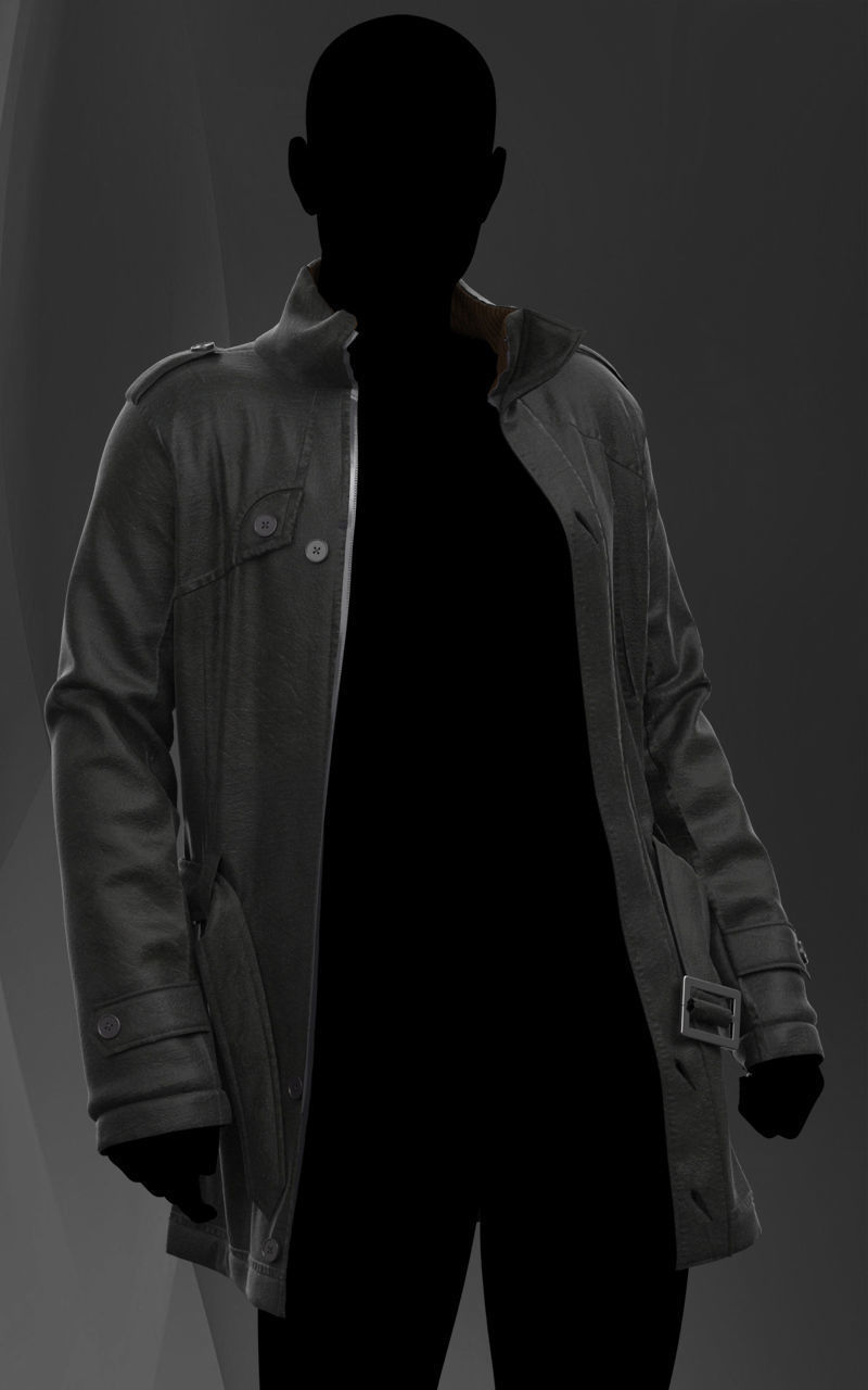 Mens leather jacket 3D model_4