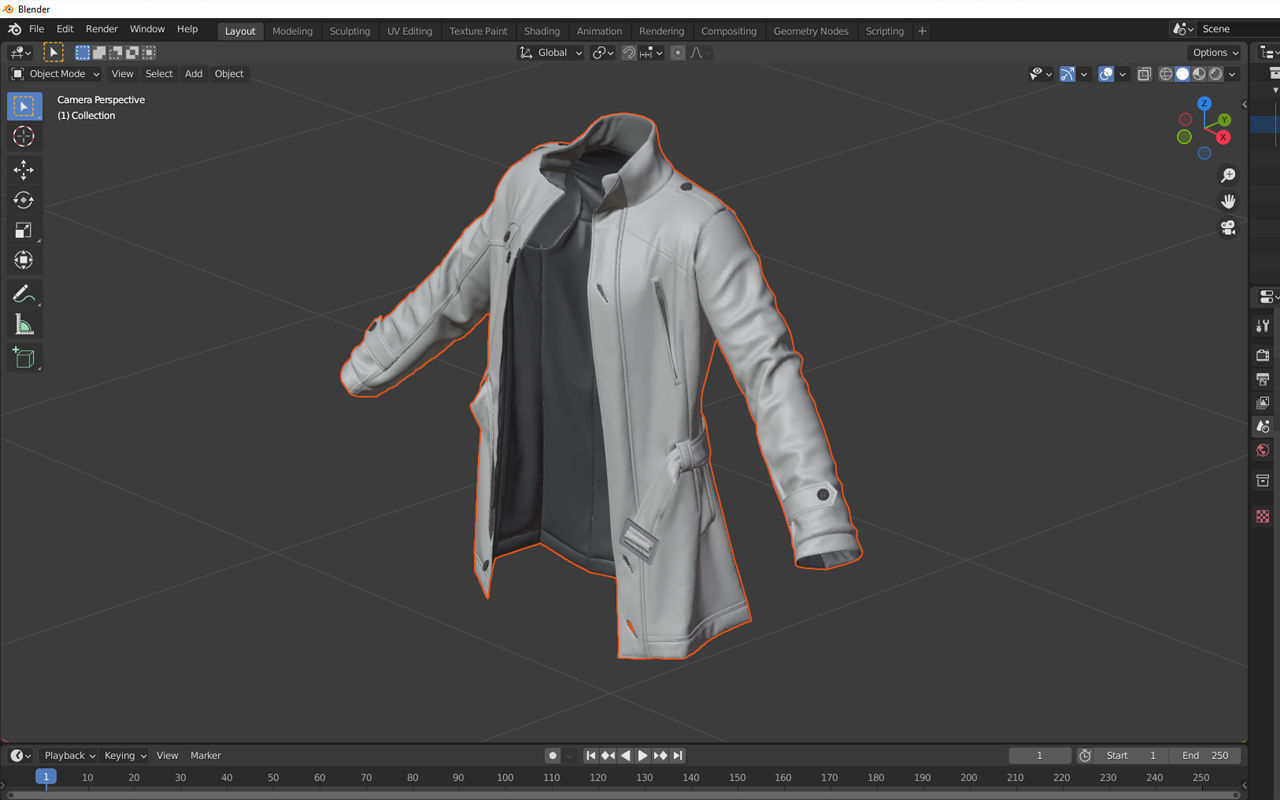 Mens leather jacket 3D model_8