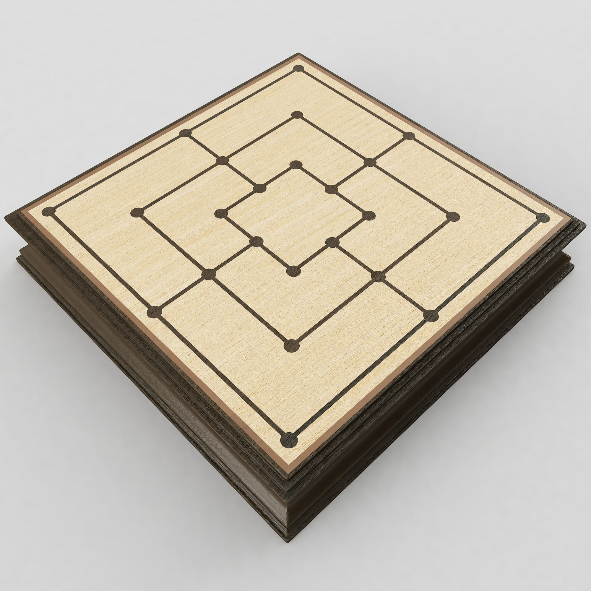 Nine Mens Morris Board Game 3D model_3