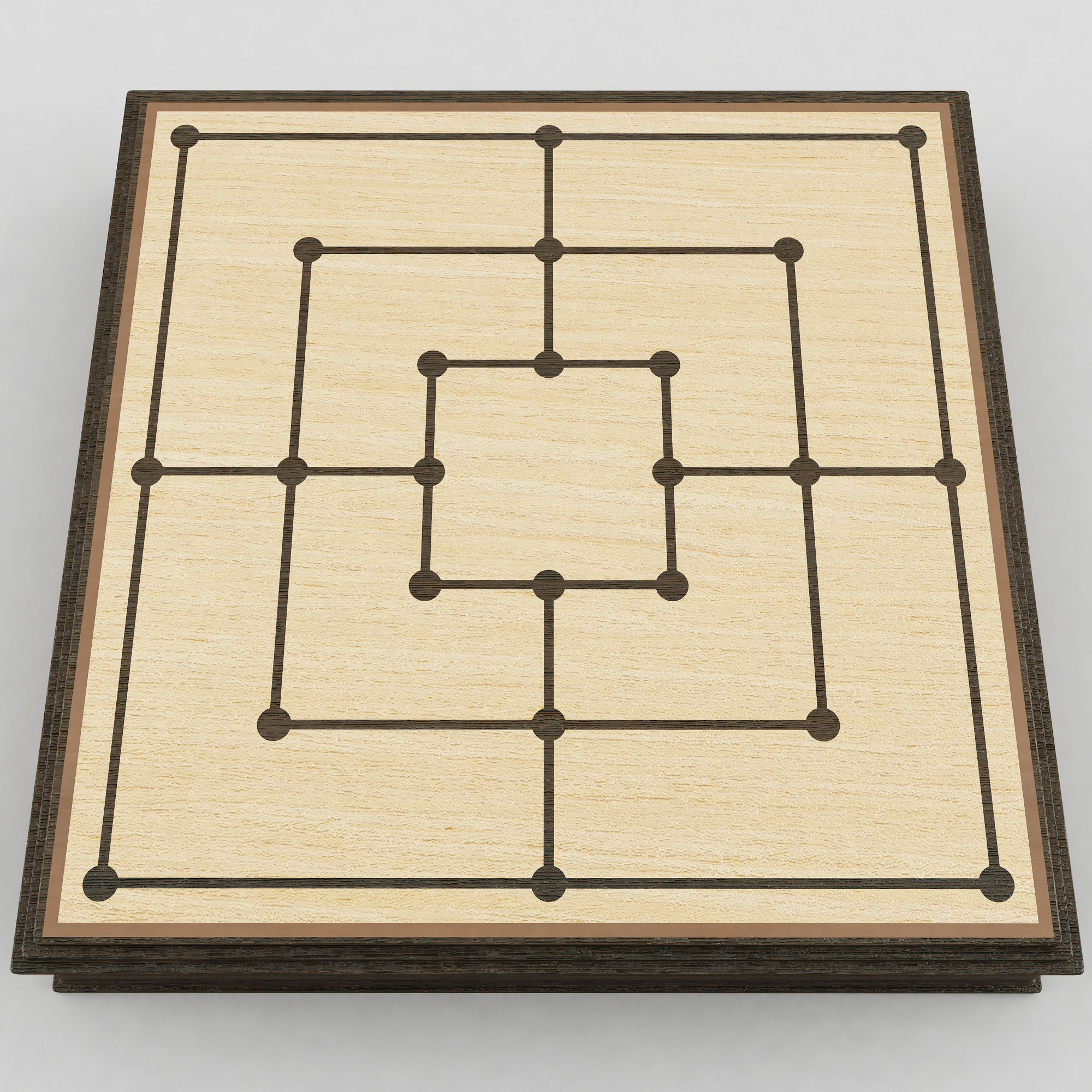 Nine Mens Morris Board Game 3D model_5