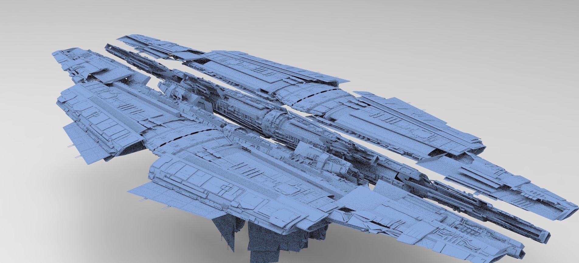 Alien Ship pyramid design 10 3D model_1