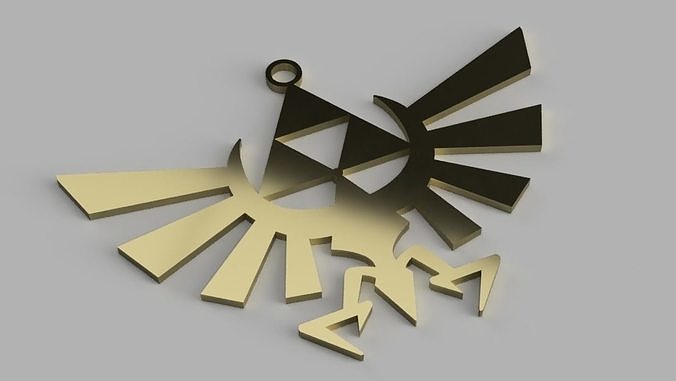 Zelda triforce eagle Necklace 3D model 3D print model