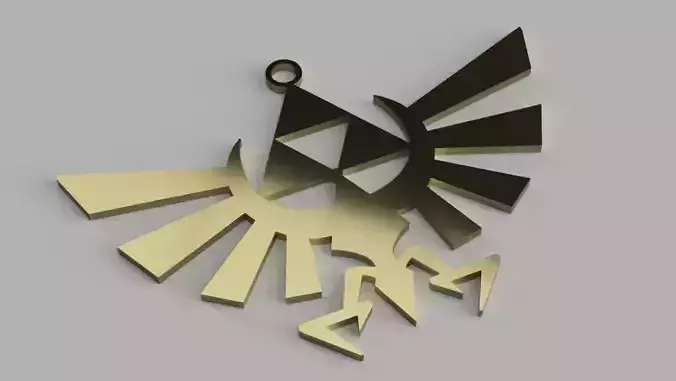 Zelda triforce eagle Necklace 3D model