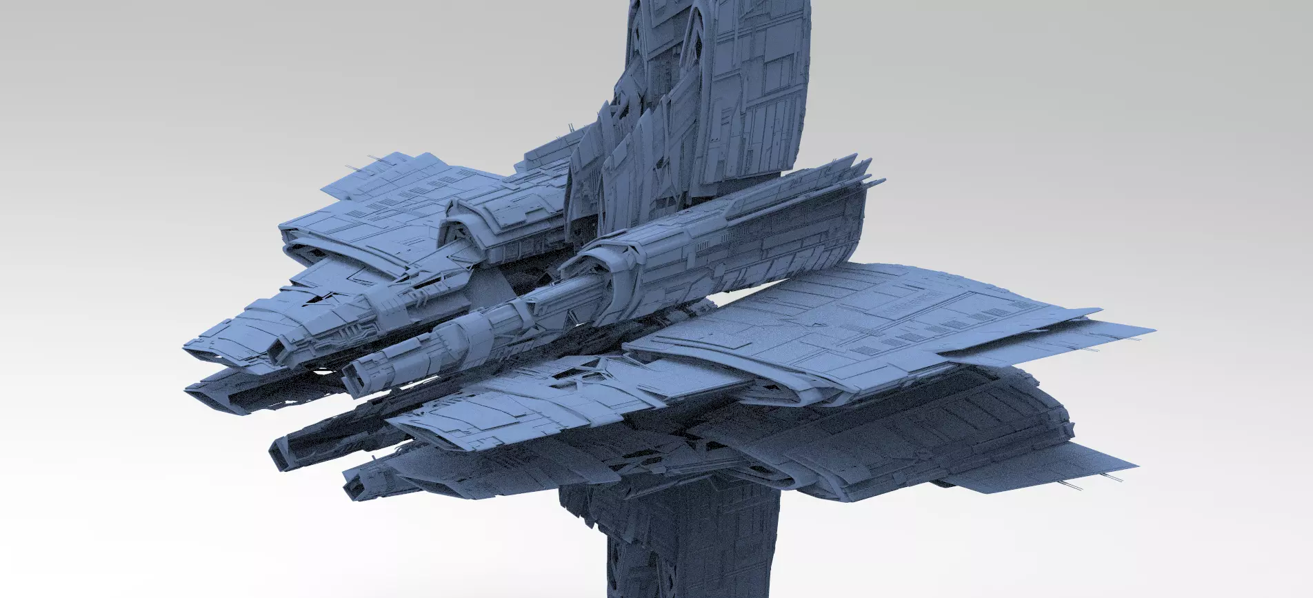 Stargate Ship Alien Design 3D model_0