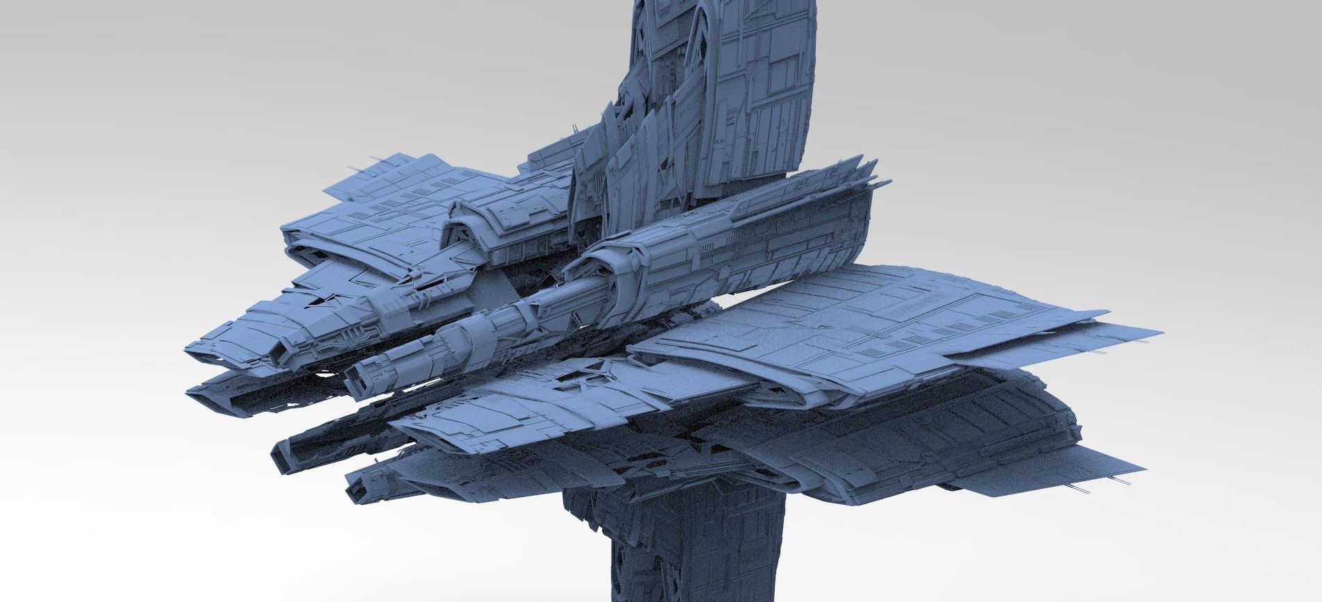 Stargate Ship Alien Design 3D model_1