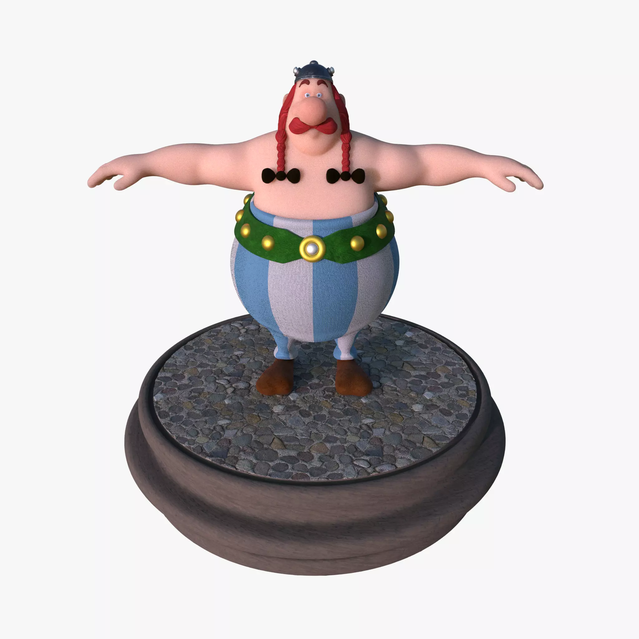 Obelix cartoon character Low-poly 3D model