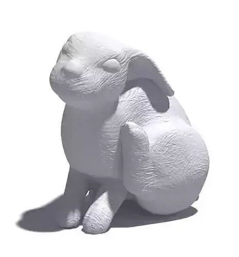 White Rabbit Scratching Sculpture