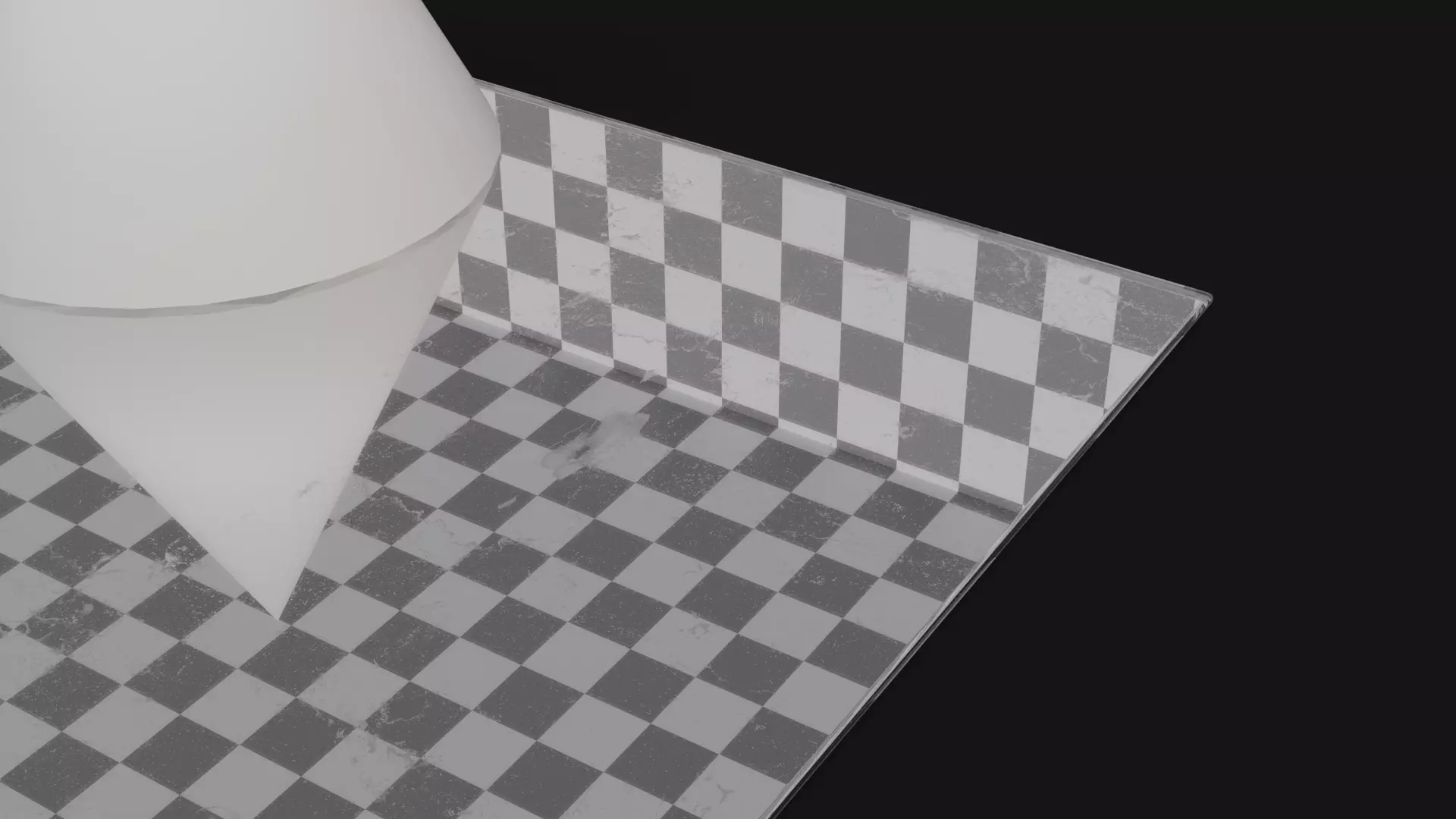 Mirror checkered table with lamp Free 3D model_0