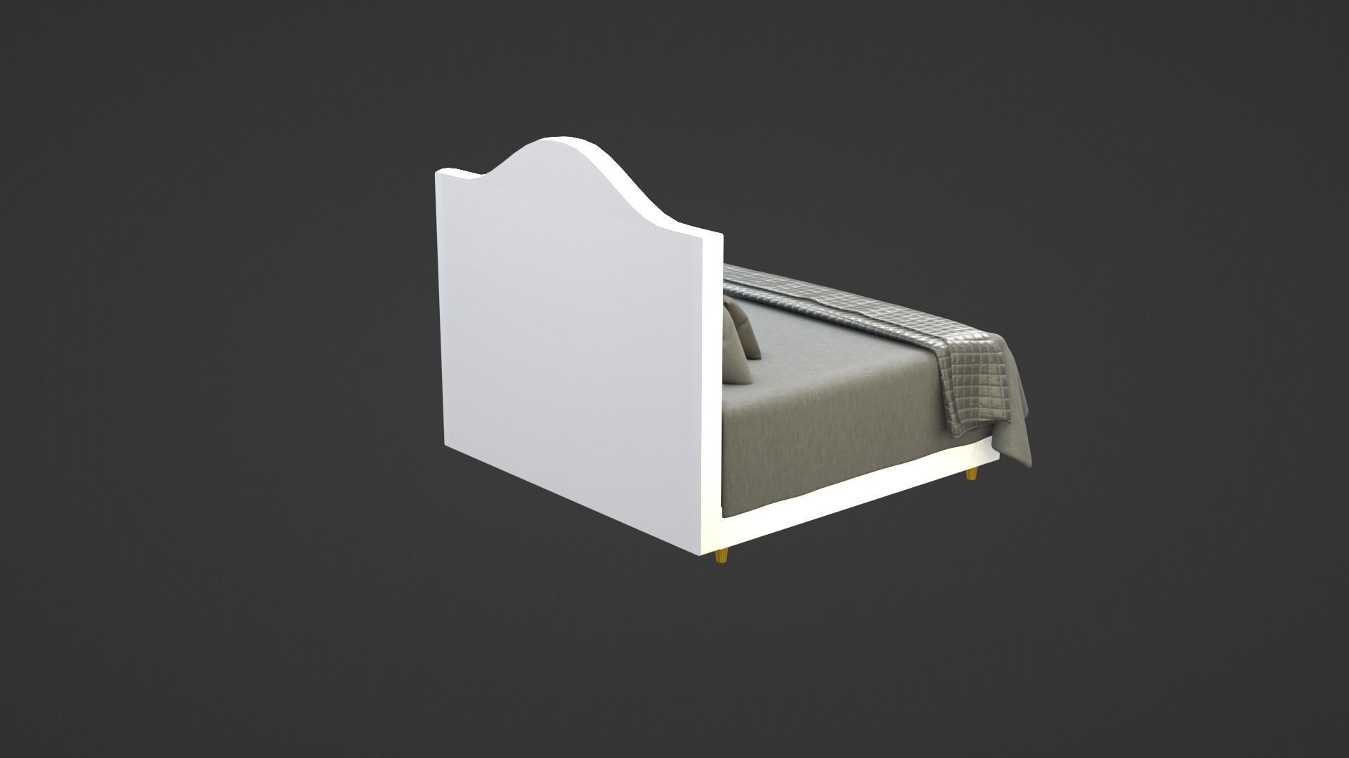 Bed 2 Model with headboard and footboard 3D model_17