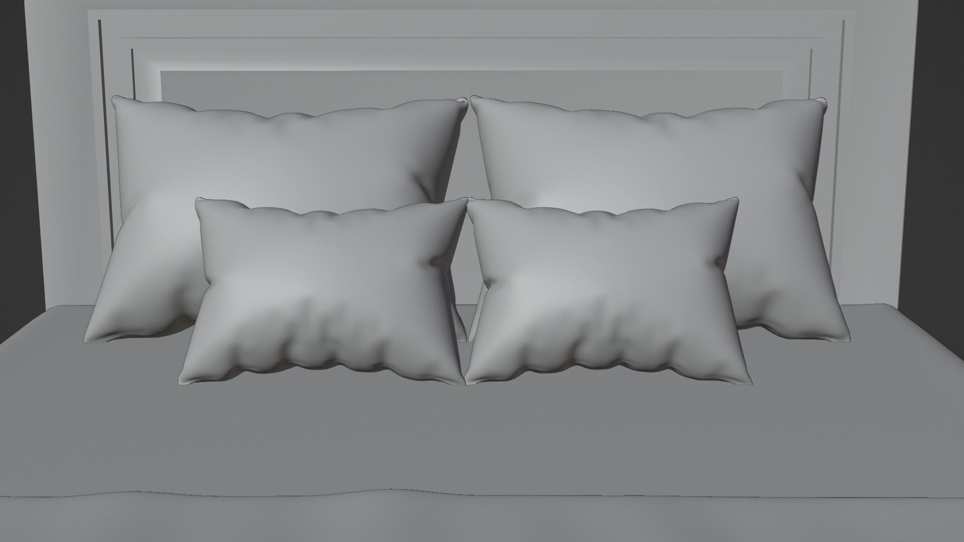 Bed 2 Model with headboard and footboard 3D model_21