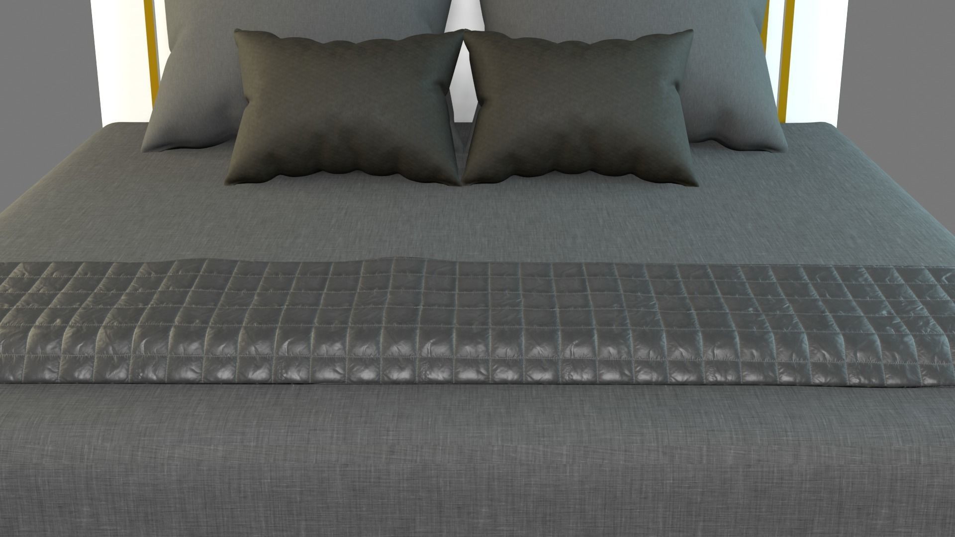 Bed 2 Model with headboard and footboard 3D model_30