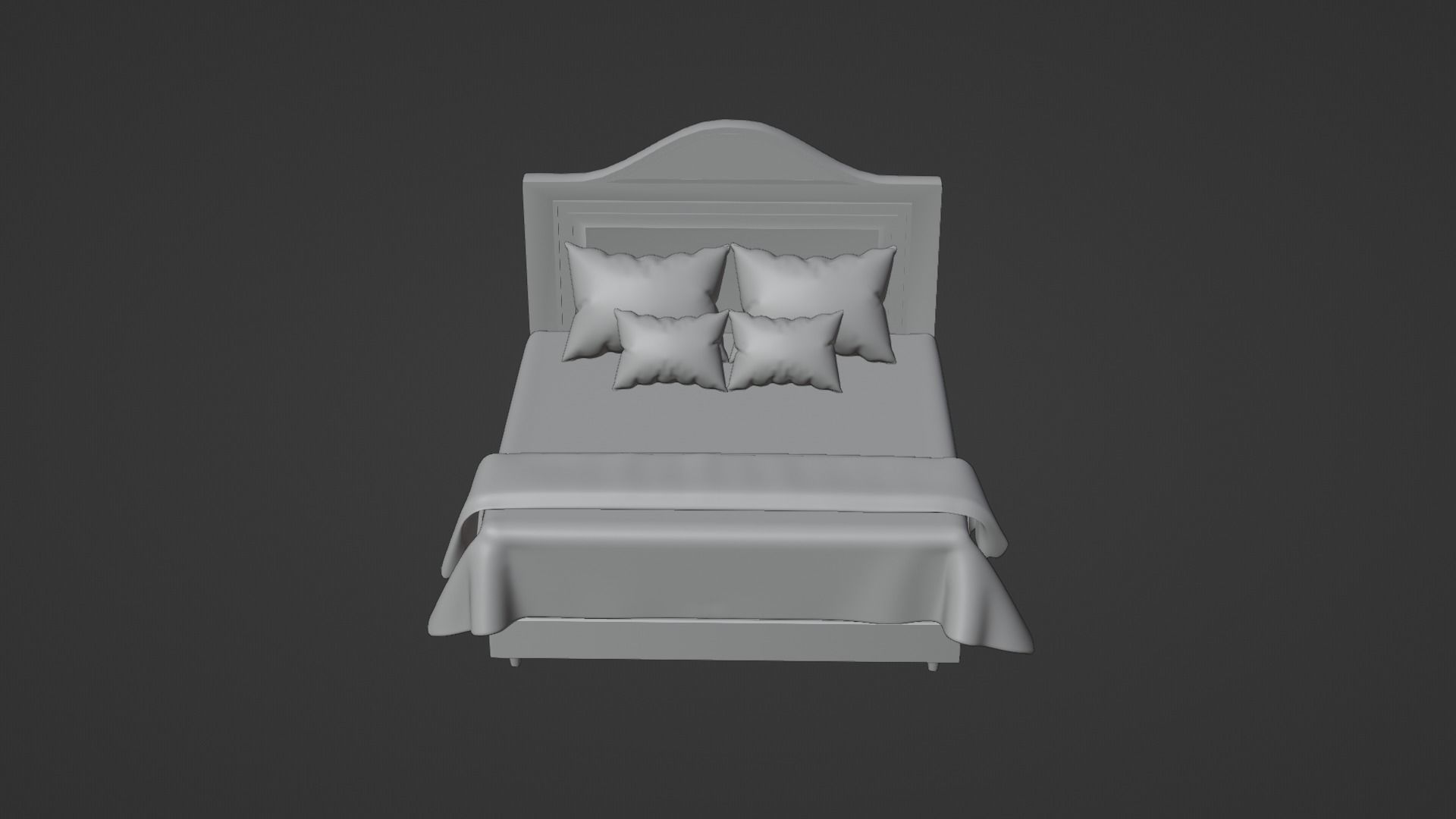 Bed 2 Model with headboard and footboard 3D model_24
