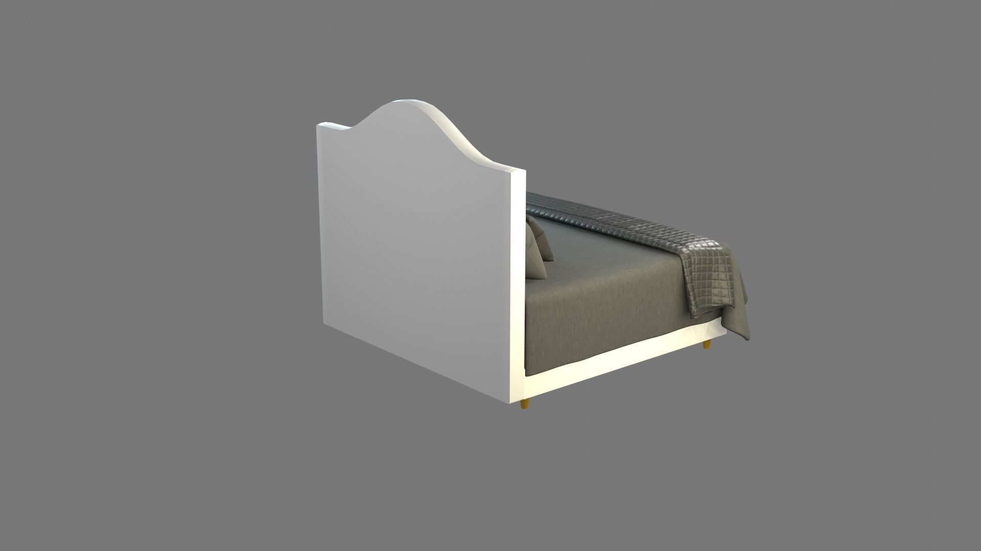 Bed 2 Model with headboard and footboard 3D model_18