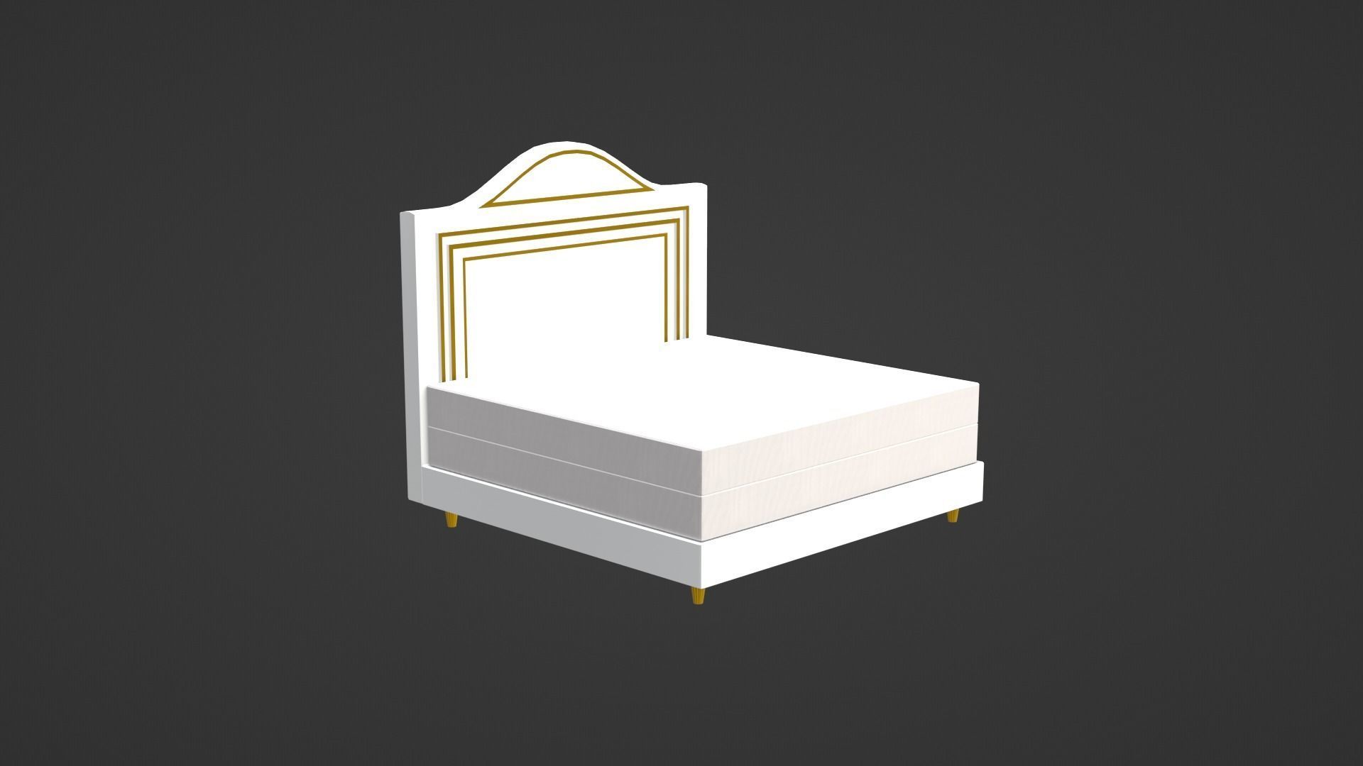 Bed 2 Model with headboard and footboard 3D model_10