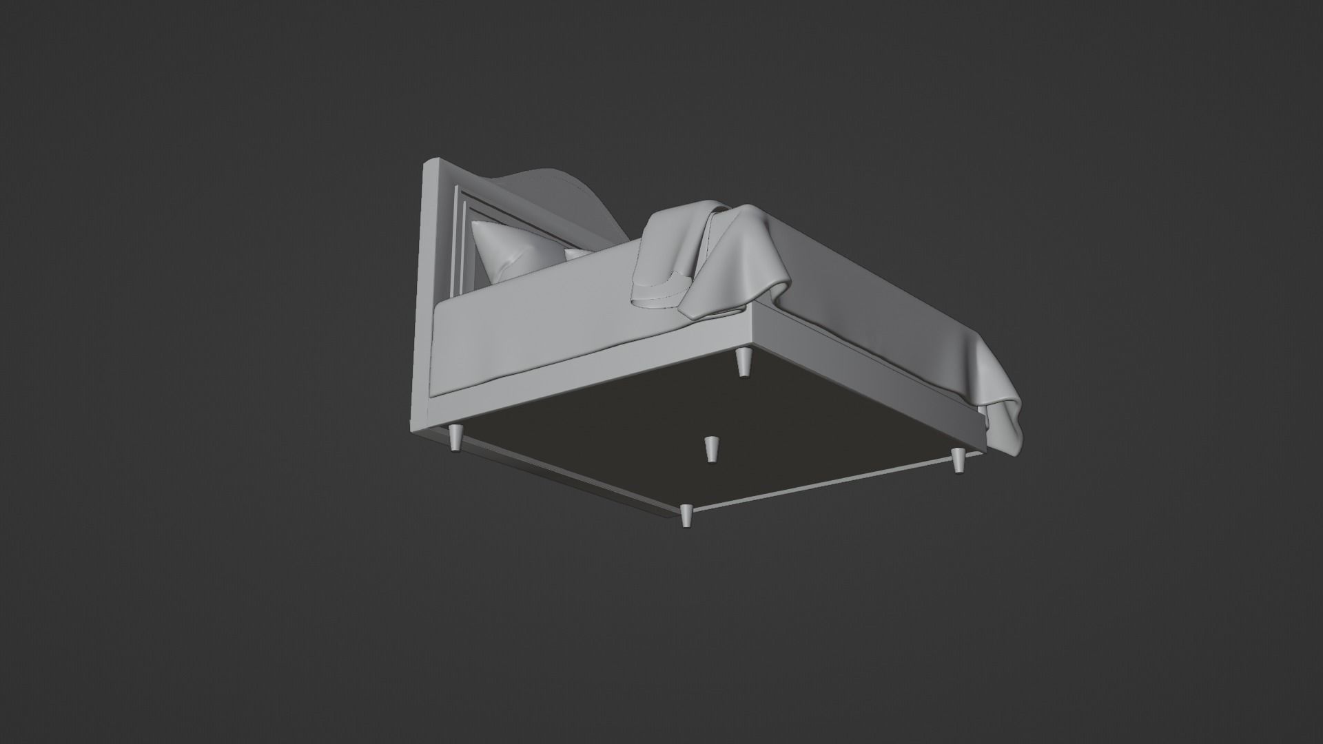 Bed 2 Model with headboard and footboard 3D model_19