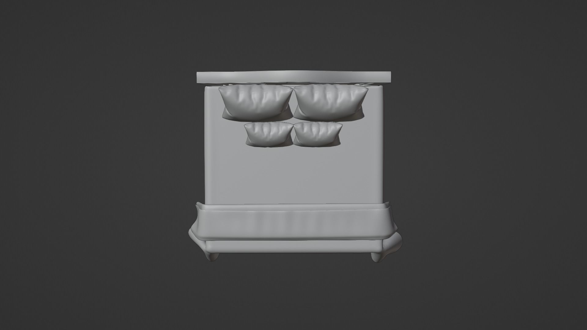 Bed 2 Model with headboard and footboard 3D model_11