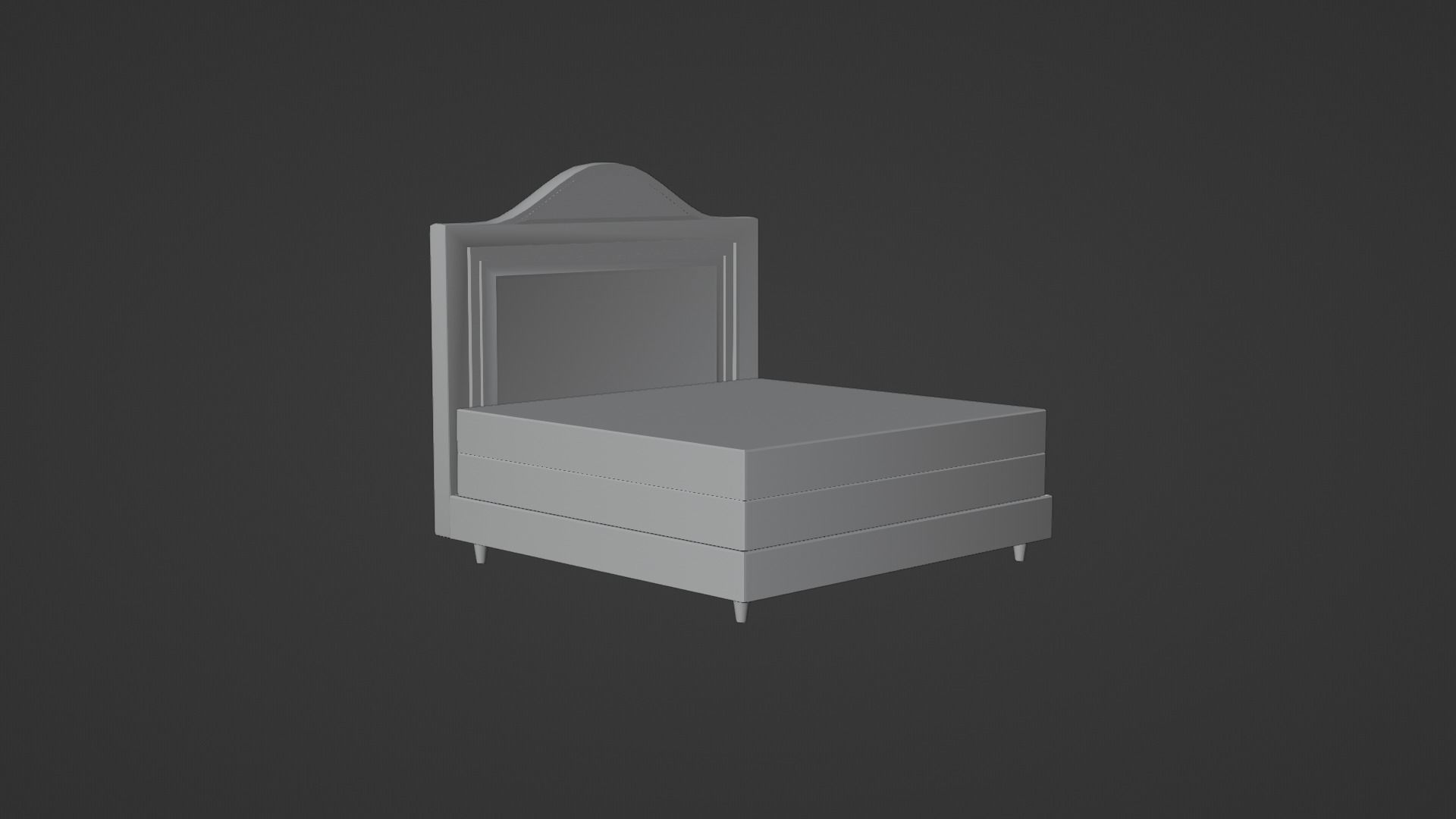 Bed 2 Model with headboard and footboard 3D model_8