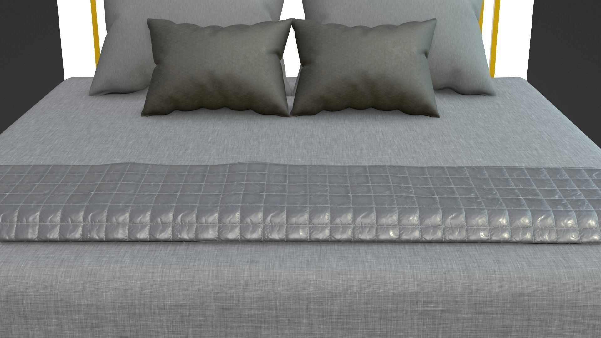 Bed 2 Model with headboard and footboard 3D model_29