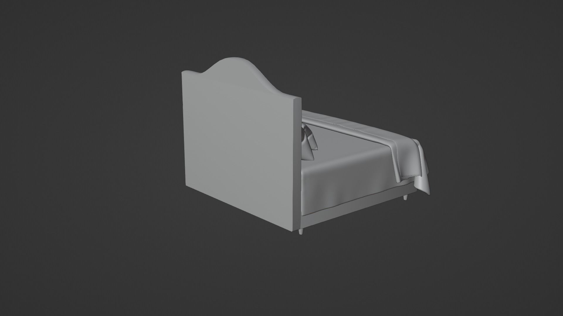 Bed 2 Model with headboard and footboard 3D model_16